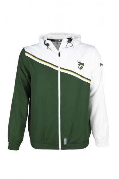 New Era Men s CFL Edmonton Elks Pinnacle Woven Ripstop Jacket Green White Large