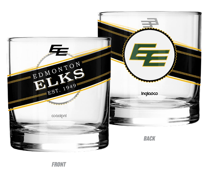 Edmonton Elks - 10oz Black Label on the Rocks Glass