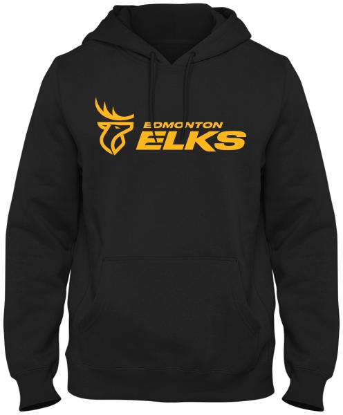 Edmonton Elks- Bulletin Mens Black Wordmark Primary Hood