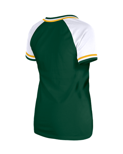 Edmonton Elks - New Era Womens Cursive Glitter V-Neck