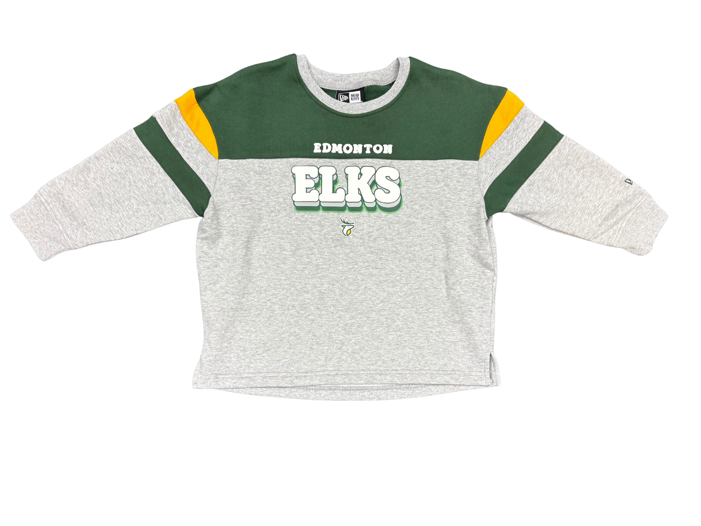 Edmonton Elks New Era Youth Bubble Word Crewneck