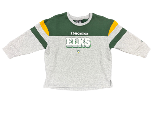 Edmonton Elks New Era Youth Bubble Word Crewneck