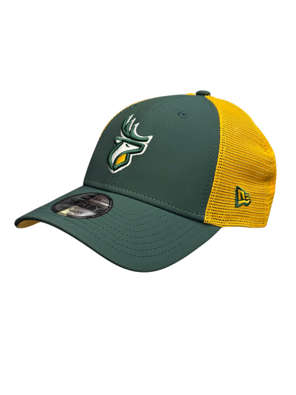 Edmonton Elks - New Era 940 Trucker Green and Gold Elks Logo