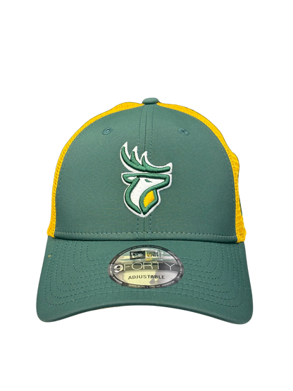 Edmonton Elks - New Era 940 Trucker Green and Gold Elks Logo