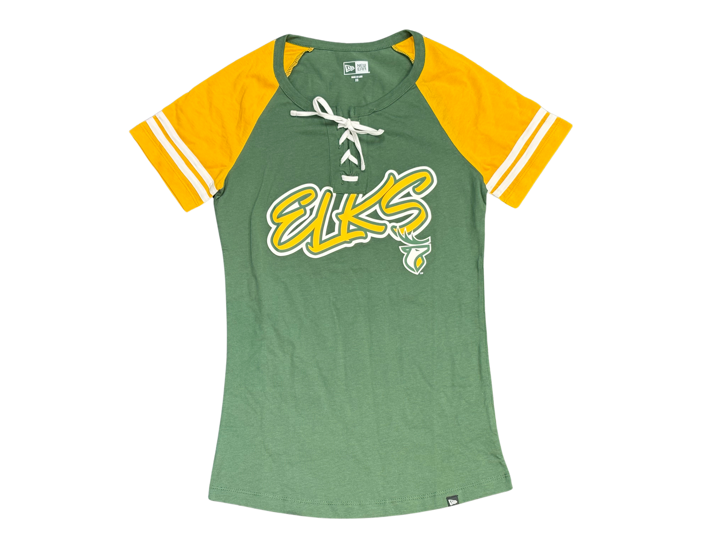 Edmonton Elks New Era Womens Cursive Lace Up Tee