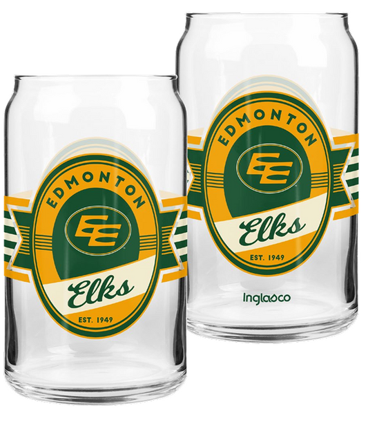 Edmonton Elks - Retro Logo Can Glass