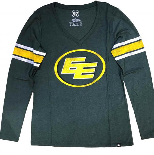 Edmonton Elks- Distressed Club Stripe LS Tee