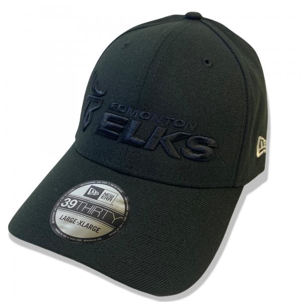 Edmonton Elks- New Era Mens 3930 Black on Black Poly Wordmark