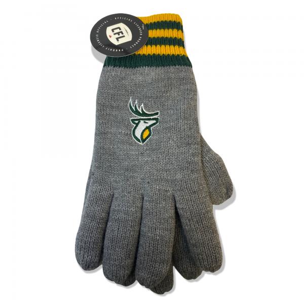 Edmonton Elks- Primary Logo Gloves - Grey
